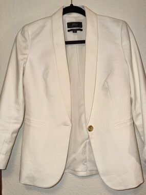J. Crew Women's Cream Single-Button Shawl Collar Blazer